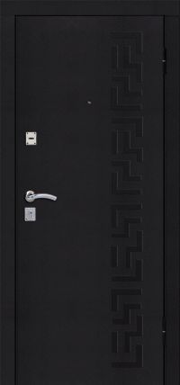 Стальная дверь МетаЛюкс «М528 царговая» (черный) вид снаружи