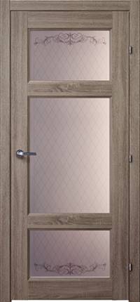 межкомнатная дверь Краснодеревщик «Модель 63.42» (Стекло с рисунком, Сонома)
