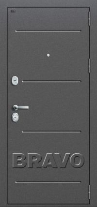 Стальная дверь Groff серия «Тechnics» Т2-223 (95 мм) Cappuccino Veralinga/White Pearl вид снаружи