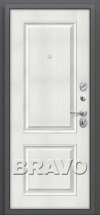 Стальная дверь Bravo серия «Оптим Декор» Стиль Bianco Veralinga вид изнутри