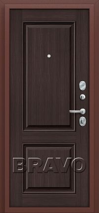 Стальная дверь Bravo серия «Оптим Декор» Стиль Wenge Veralinga вид изнутри