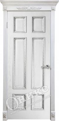 межкомнатная дверь Оникс «Гранд» (глухая, патина серебро)