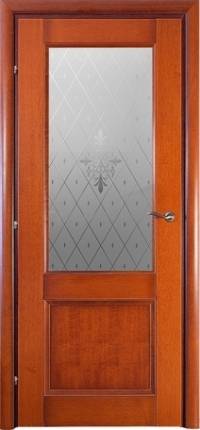 межкомнатная дверь Краснодеревщик «Модель 33.24» (Стекло торшон, Бразильская груша)