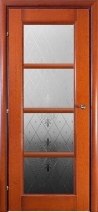 межкомнатная дверь Краснодеревщик «Модель 33.40» (Стекло торшон, Бразильская груша)