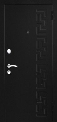 Стальная дверь МетаЛюкс «М201» (черный) вид снаружи