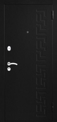 Стальная дверь МетаЛюкс «М202» (черный) вид снаружи