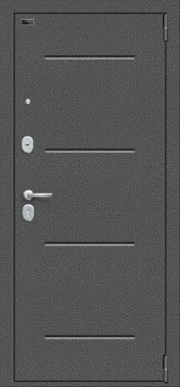 Стальная дверь el'Porta серия «Porta S» Porta S 104.П61 Антик Серебро/Bianco Veralinga вид снаружи