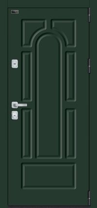 Стальная дверь el'Porta серия «Porta M» Porta M 55.56 Green Stark/Nordic Oak вид снаружи