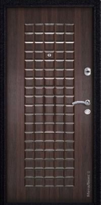 Стальная дверь МетаЛюкс «М52 (шоколадка)» (черный) вид изнутри