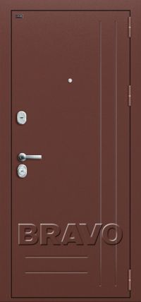 Стальная дверь Groff серия «Premium» Р2-200 П-1 (Темный Орех) вид снаружи