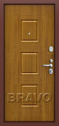 Стальная дверь Groff серия «Premium» Р2-202 П-4 (Золотой Дуб) вид изнутри