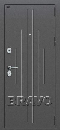 Стальная дверь Groff серия «Premium» Р2-205 П-25 (Беленый Дуб) вид снаружи
