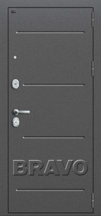 Стальная дверь Groff серия «Premium» Р2-206 П-25 (Беленый Дуб) вид снаружи