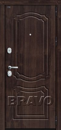Стальная дверь Groff серия «Premium» Р3-301 П-28 (Темная Вишня) вид снаружи