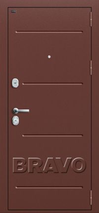Стальная дверь Groff серия «Тechnics» Т2-223 (95 мм) Wenge Veralinga/Black Star вид снаружи