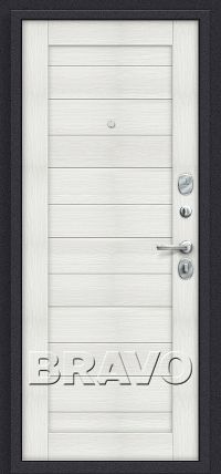 Стальная дверь Bravo серия «Оптим Декор» Прайм Bianco Veralinga/White Waltz вид изнутри