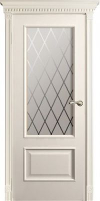 межкомнатная дверь Оникс «Марсель» (остекленная ромб двухфиленчатая, белая эмаль)