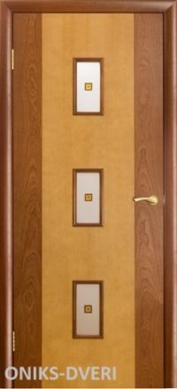 межкомнатная дверь Оникс «Комби» (остекленная, красное дерево-анегри)