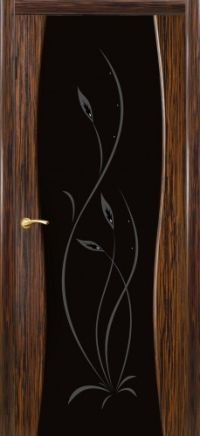 межкомнатная дверь Оникс «Грация» (стекло триплекс 1, эбеновое дерево)