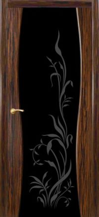 межкомнатная дверь Оникс «Грация» (стекло триплекс 2, эбеновое дерево)