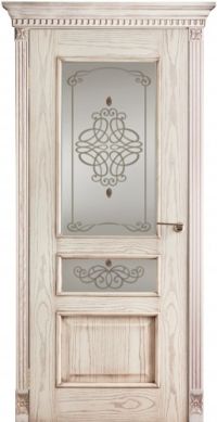 межкомнатная дверь Оникс «Версаль» (два стекла трехфиленчатая, патина)