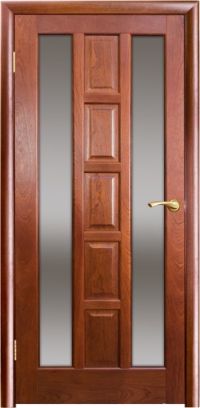 межкомнатная дверь Оникс «Вена» (остекленная, красное дерево)