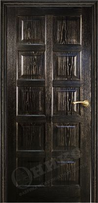 межкомнатная дверь Оникс «Вена 2» (глухая, черная эмаль с золотой патиной)