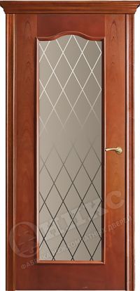 межкомнатная дверь Оникс «Классика 2» (остекленная (Ромбы), красное дерево)