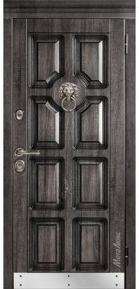 Стальная дверь МетаЛюкс «Леон М707/4» вид снаружи