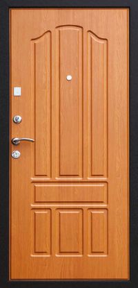 Стальная дверь Комфорт «Прованс» (миланский орех) вид изнутри