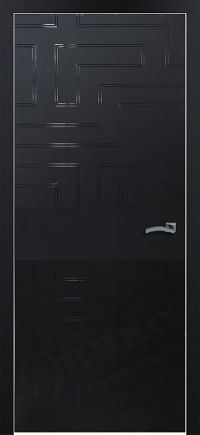 межкомнатная дверь Оникс «Соло 2» (остекленная, Эмаль черная)